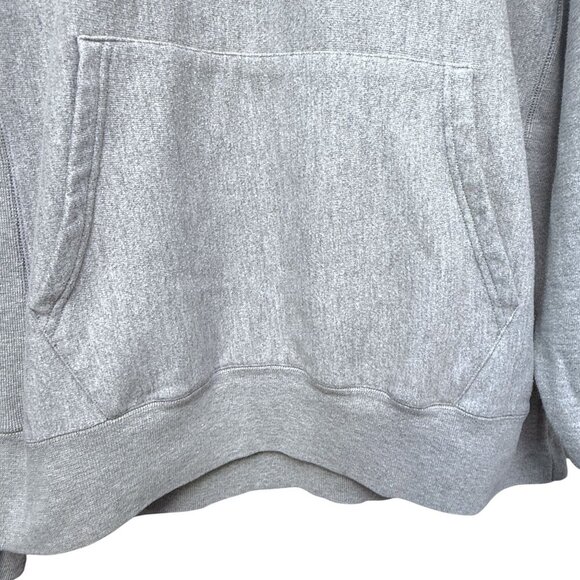 CHAMPION Reverse Weave Hoodie Size Large Oxford Grey Sweatshirt C Logo - Picture 12 of 16